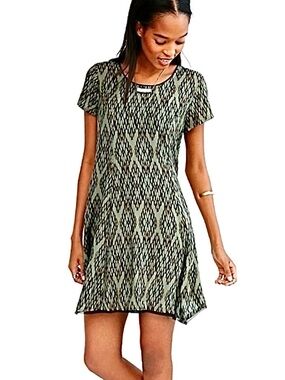 Urban Outfitters silence + noise Olive Green Black Short Sleeve Shirt Dress